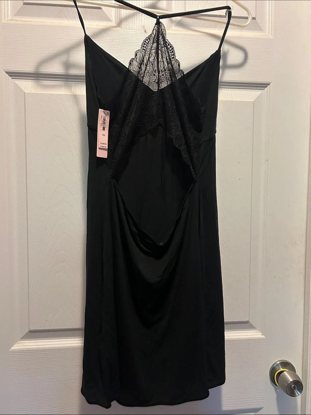 NWT Victoria's Secret Black Modal Lace Back Mini Slip